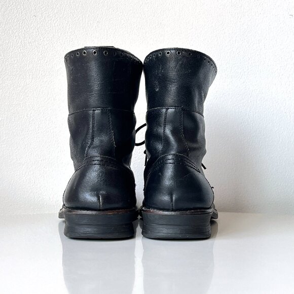 Men's Guess GMDiffer Black Leather Motorcycle Combat Ankle Boots Size 10 - Picture 6 of 8